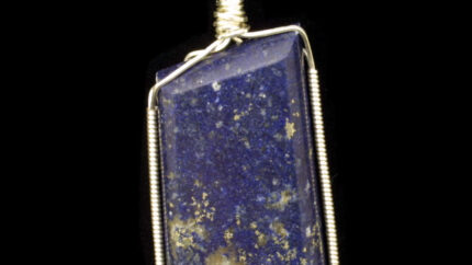 Sterling silver wire wrapped Lapis Lazuli cabochon