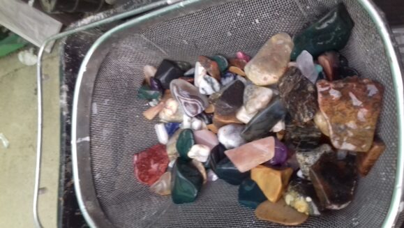 rock tumbling progress, - contents of 80 grit barrels